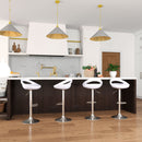 Set 2 Sgabelli da Bar Altezza Regolabile Seduta in ABS Bianco  