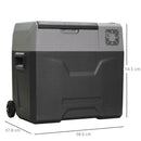 Frigo Portatile per Auto da 50L 58,6x37,8x54,5 cm con Pannello Touch e Ruote Grigio   