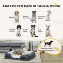 Cuccia Imbottita per Cani Taglia Media con Cuscino Rimovibile Lavabile 90x69x21cm Grigio Carbone 