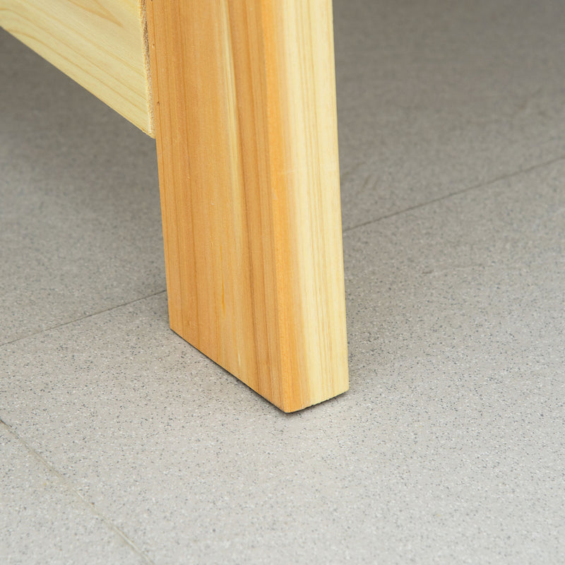 Panchina da Giardino  2 Posti a Doghe con Schienale Alto 116x56x80 cm in Legno Naturale