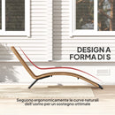 Lettino Sdraio da Giardino a S 176x58x82 cm in Rattan PE e Acciaio Nero e color Legno   