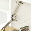 Mobile TV Ripiani e Armadietto a Ribalta con Mensola a Muro 153,6x25x42 cm Bianco e Legno Naturale 