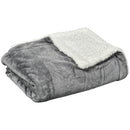 Coperta Plaid Dubleface 203x152x0,5 cm in Flanella 220 GSM e Sherpa 260 GSM Grigio