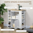 Carrello da Cucina con Armadietto e Ripiani Regolabili 75x39,5x88 cm Bianco   