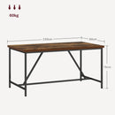 Tavolo da Pranzo Stile Industriale per 6 Persone 150x80x75 cm in Legno e Acciaio 