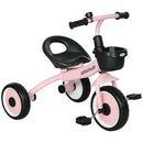 Triciclo per Bambini 70,5x50x58 cm con Seduta Regolabile e Campanello Rosa  