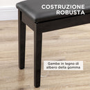 Sgabello per Pianoforte con Contenitore 75x35x49cm  in Legno e Finta Pelle Nero 