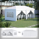 Gazebo Pieghevole 6x3m Funi e Picchetti Bianco