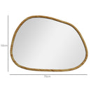 Specchio da Parete Moderno con Bordi Irregolari per Camera e Ingresso 70x50 cm Cornice in Legno 