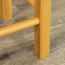 Carrello da Cucina 82,5x75,5x83,5 cm con Tavolino Pieghevole e 2 Sgabelli in Legno di Bambù Marrone