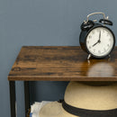 Cassettiera 4 Cassetti in Tessuto Pieghevole e 2 Ripiani 84x30x71,5 cm in Stile Industriale Marrone