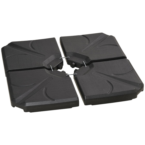 acquista Base per Ombrellone da Giardino 103x103x8,3 cm 72 Kg Riempibile con Acqua o Sabbia in HDPE Nero