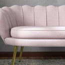 Divano 2 Posti 130x77x77 cm in Velluto Rosa  