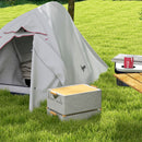 Tenda da Campeggio con Borsa da Trasporto 300x135x110 cm in Poliestere e Alluminio Grigio Chiaro