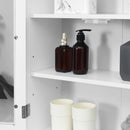 Pensile da Bagno Armadietto con Anta a Vetro 55x20x65 cm in Legno Bianco  