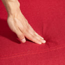 Poltrona Relax Reclinabile con Poggiapiedi in Tessuto Effetto Lino Rosso 