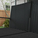 Set da Giardino Divano 2 Poltrone e 2 Tavolini Piano in Vetro   Nero