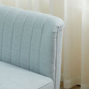 Divano 2 Posti 117x56.5x77 cm in Tessuto con Gambe in Legno Verde Chiaro 