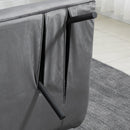 Divano Letto Schienale Regolabile 102x73x81 cm in Velluto Grigio Scuro 