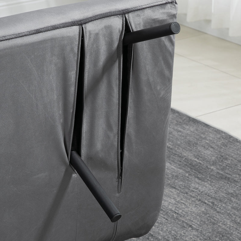 Divano Letto Schienale Regolabile 102x73x81 cm in Velluto Grigio Scuro 