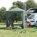 Gazebo Pieghevole 2x2m in Metallo e Poliestere Verde