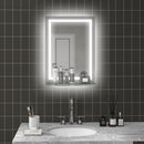 Specchio Bagno a Parete Cornice Luce LED a 3 Colori Mensola in Vetro 50x12x70 cm 