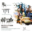 Set Tavolo Allungabile e 6 Sedie da Giardino con Cuscini in Rattan PE Grigio e Marrone