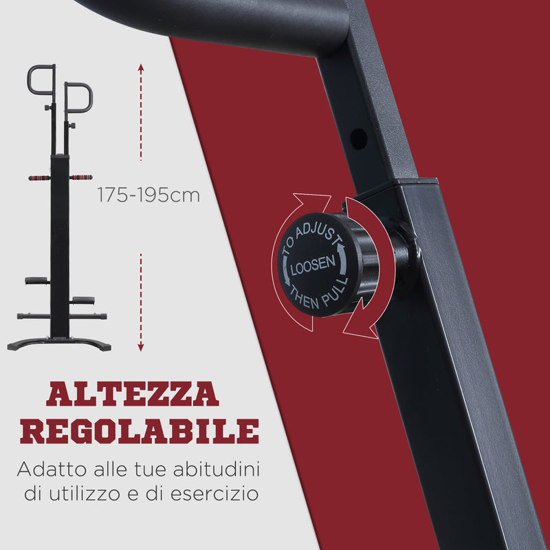 Vertical Climber Altezza Regolabile 100x60x175-195 cm con Monitor LCD in Acciaio e ABS Nero