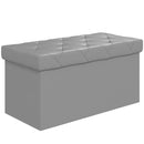 Panca Contenitore Pieghevole 84L 76x38x38 cm in Finta Pelle Grigio