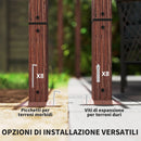 Gazebo Pergola da Giardino 382x300x232 cm con Tetto Retrattile in Poliestere e Alluminio color Legno  