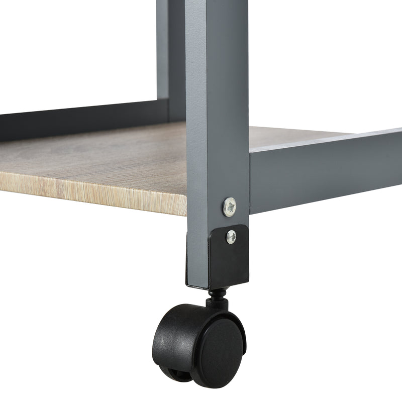 Carrello da Cucina Portavivande 37x37x76 cm in Legno di Pino e MDF Grigio