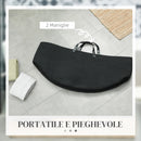 Cesto Portabiancheria Pieghevole con Manici 88L Ø56x35.5 cm in Cotone Naturale Nero 
