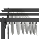 Gazebo da Giardino Pergola 390x390x223 cm con Tettuccio Retrattile 8 Viti e 8 Picchetti in Alluminio Poliestere e Metallo Bianco     