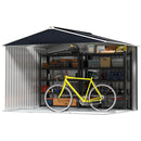 Casetta Box da Giardino Porta Attrezzi 277x195x192 cm con 2 Porte Scorrevoli Grigio Scuro  