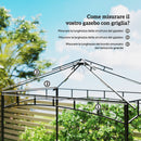 Copertura per Gazebo da Giardino 244x152 cm a 2 Livelli in Poliestere 160gsm Grigio Chiaro   