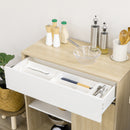 Carrello da Cucina 81x39,6x90,3 cm con Ruote in Legno Naturale