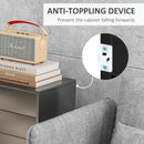 Credenza Moderna con 2 Armadietti e 2 Cassetti con Apertura a Pressione 79x36x74 cm  Nero Lucido