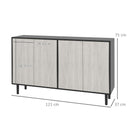 Credenza Moderna con 2 Armadietti 121x37x75 cm Nero e Grigio 
