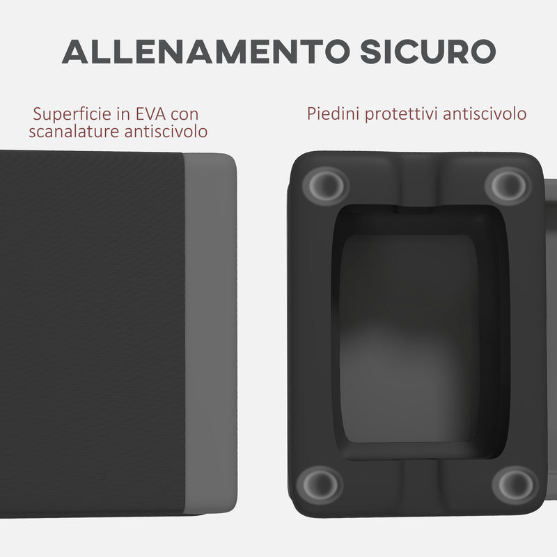 Stepper Fitness Altezza Regolabile Antiscivolo Capacità 250 kg Grigio   