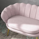 Divano 2 Posti 130x77x77 cm in Velluto Rosa  