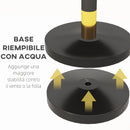 Colonnine Segnapercorso con Corda Vellutata Base Riempibile in Acciaio Inox Ø32x96 cm Nero e Oro 