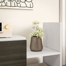 Mobile TV Ripiani e Armadietto a Ribalta con Mensola a Muro 153,6x25x42 cm Bianco e Nero 