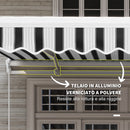 Tenda da Sole a Bracci 395x245 cm Avvolgibile a Manovella Blu e Bianco   