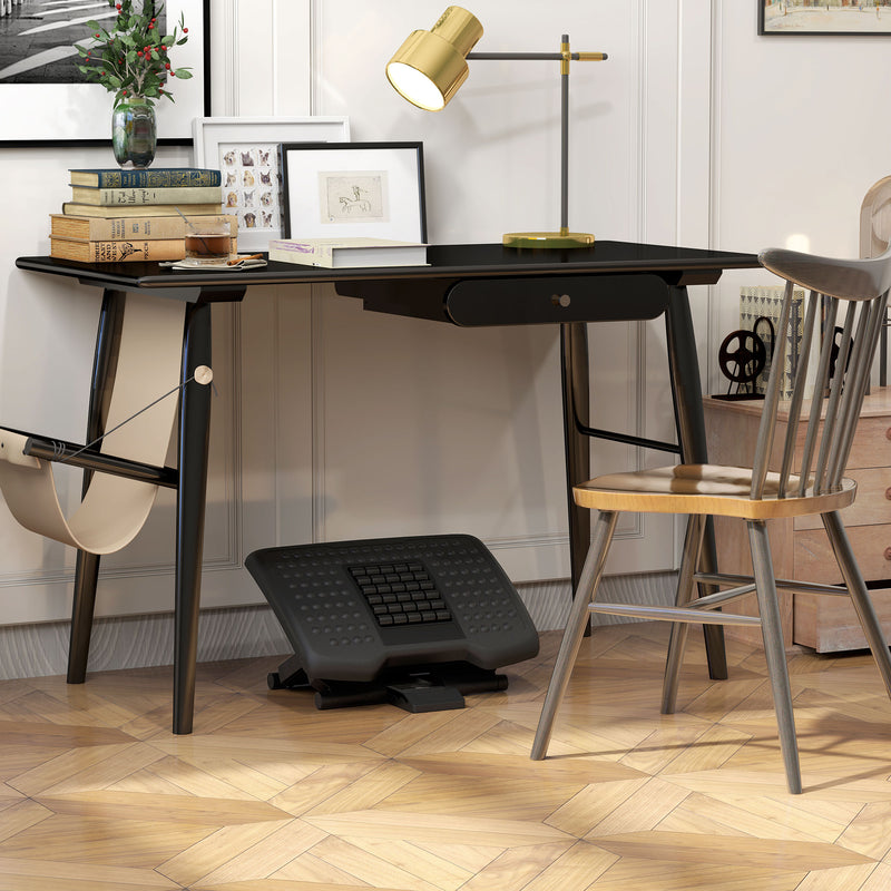 Poggiapiedi per Ufficio Ergonomico con Rulli Massaggianti Regolabile Nero 