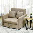 Poltrona Letto Singolo 100x98x88 cm 2 Cuscini e Vano Contenitore in Velluto Marrone Chiaro  