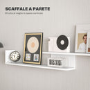 Mobile TV Ripiani e Armadietto a Ribalta con Mensola a Muro 153,6x25x42 cm Bianco e Nero 