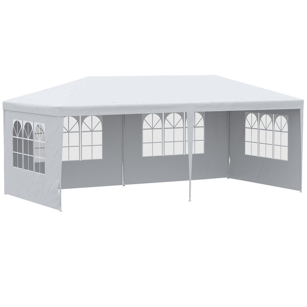 Gazebo da Giardino 580x290x250 cm con Pareti Rimovibili e Finestre Trasparenti Bianco sconto