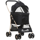 Passeggino per Cani Pieghevole 82x49,5x98 cm con Tettuccio Nero