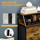 Mobile Cassettiera 5 Cassetti in Tessuto Pieghevoli 83,5x29x87 cm Stile Industriale Marrone