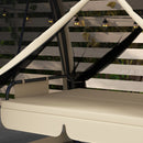 Dondolo da Giardino 2 in 1 Convertibile in Letto 240x140x197 cm con Zanzariera Caffè   